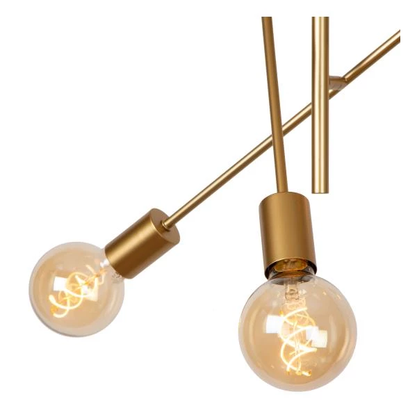 Lucide LESTER - Flush ceiling light - 6xE27 - Matt Gold / Brass - detail 1